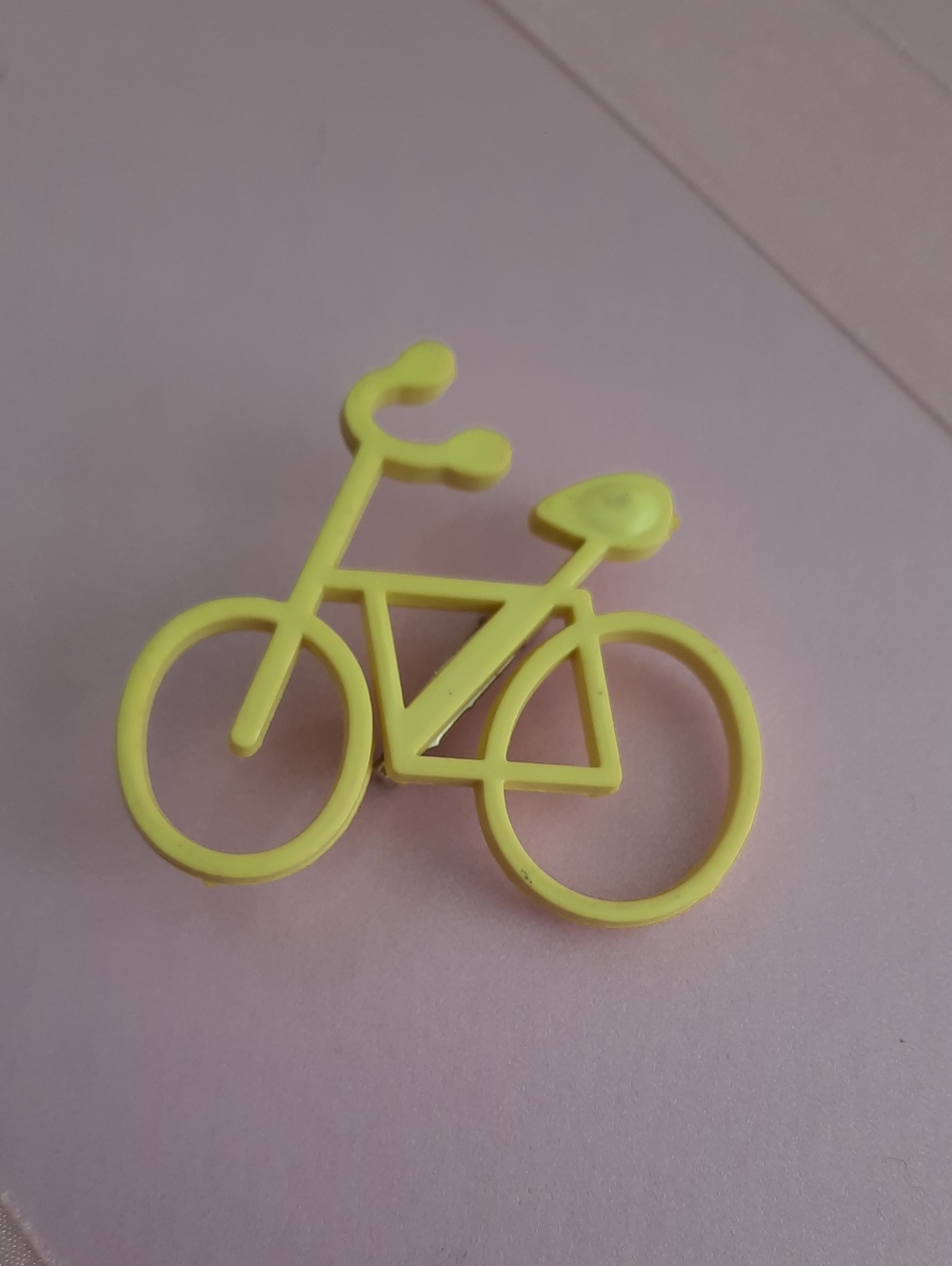 Yellow Bicycle Plasric Brooch